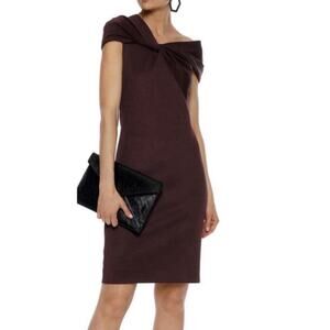 Helmut Lang Brown Twist Ribbed Sheath Dress Size S